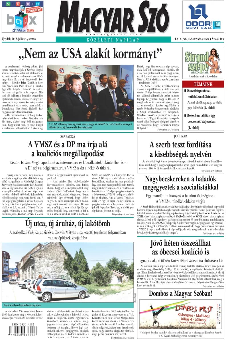 Magyar Szó, 69. évf. 2012. július 4. 152. sz. 1–20. oldal