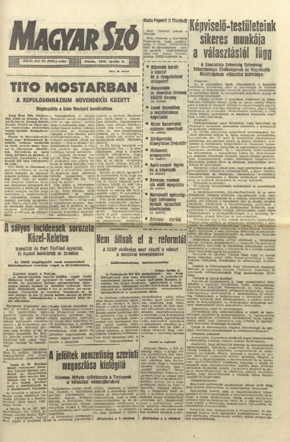 Magyar Szó, 26. évf. 1969. április 9. 97. sz. 1–16. oldal