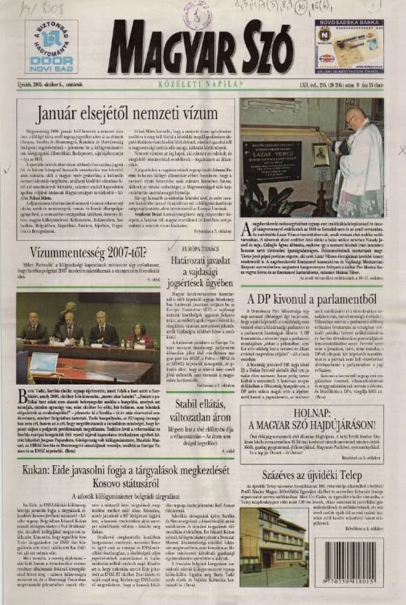 Magyar Szó, 62. évf. 2005. október 6. 235. sz. 1–20. oldal