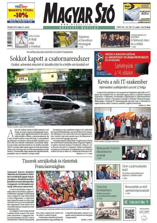 Magyar Szó, 75. évf. 2018. május 23. 116. sz. 1–16. oldal