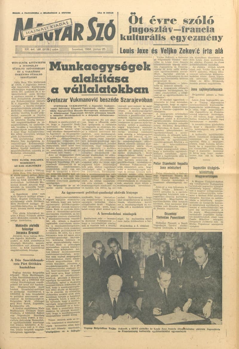 Magyar Szó, 21. évf. 1964. június 20. 169. sz. 1–12. oldal