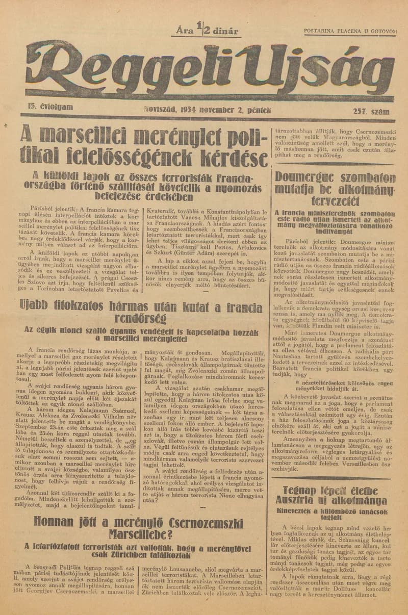 Reggeli Újság, 15. évf. 1934. november 2. 257. sz.