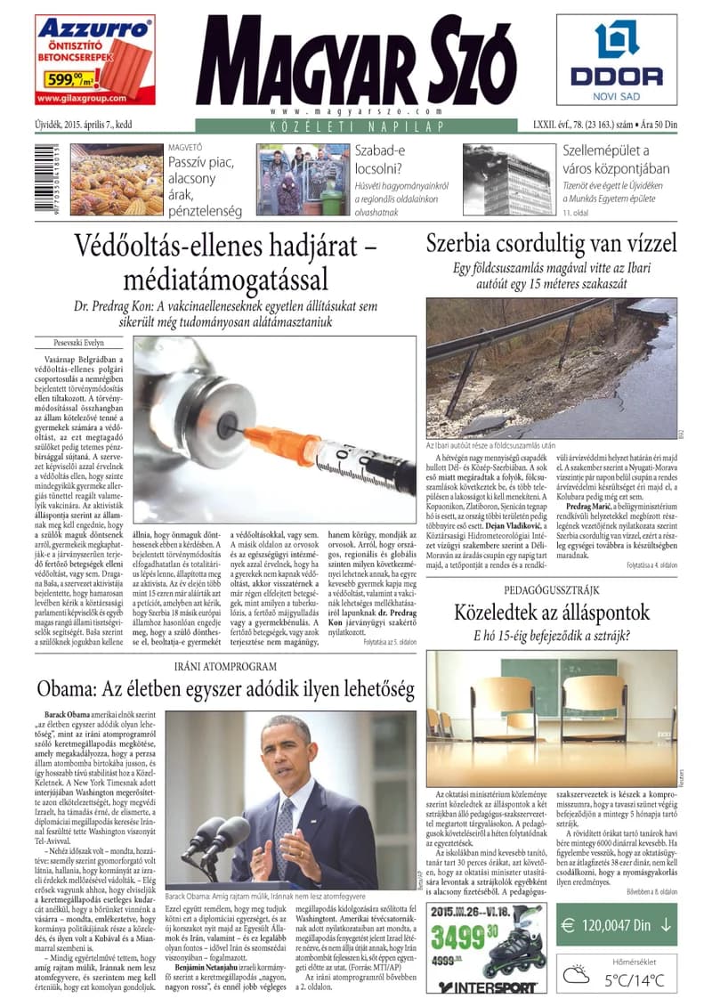 Magyar Szó, 72. évf. 2015. április 7. 78. sz. 1–20. oldal