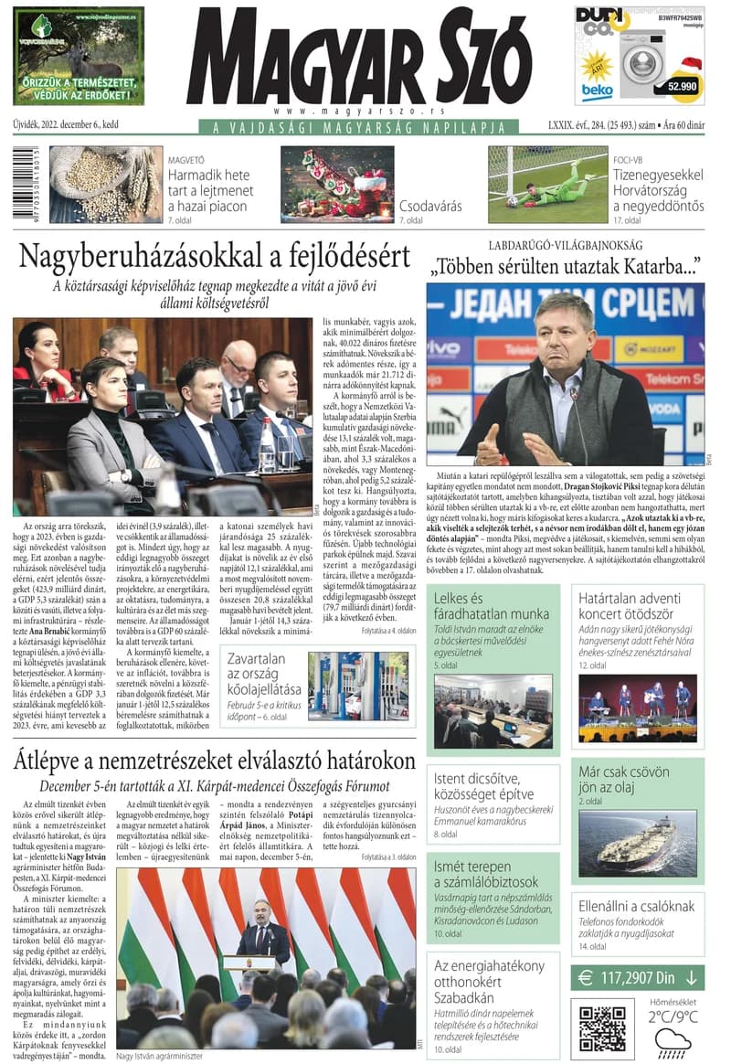 Magyar Szó, 79. évf. 2022. december 6. 284. sz. 1–20. oldal