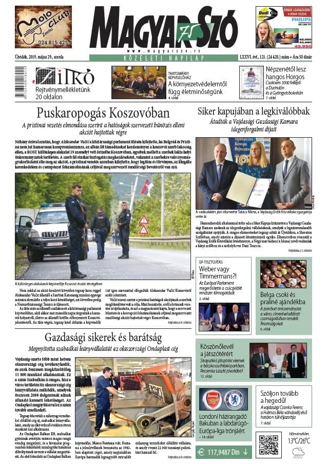 Magyar Szó, 76. évf. 2019. május 29. 121. sz. 1–16. oldal