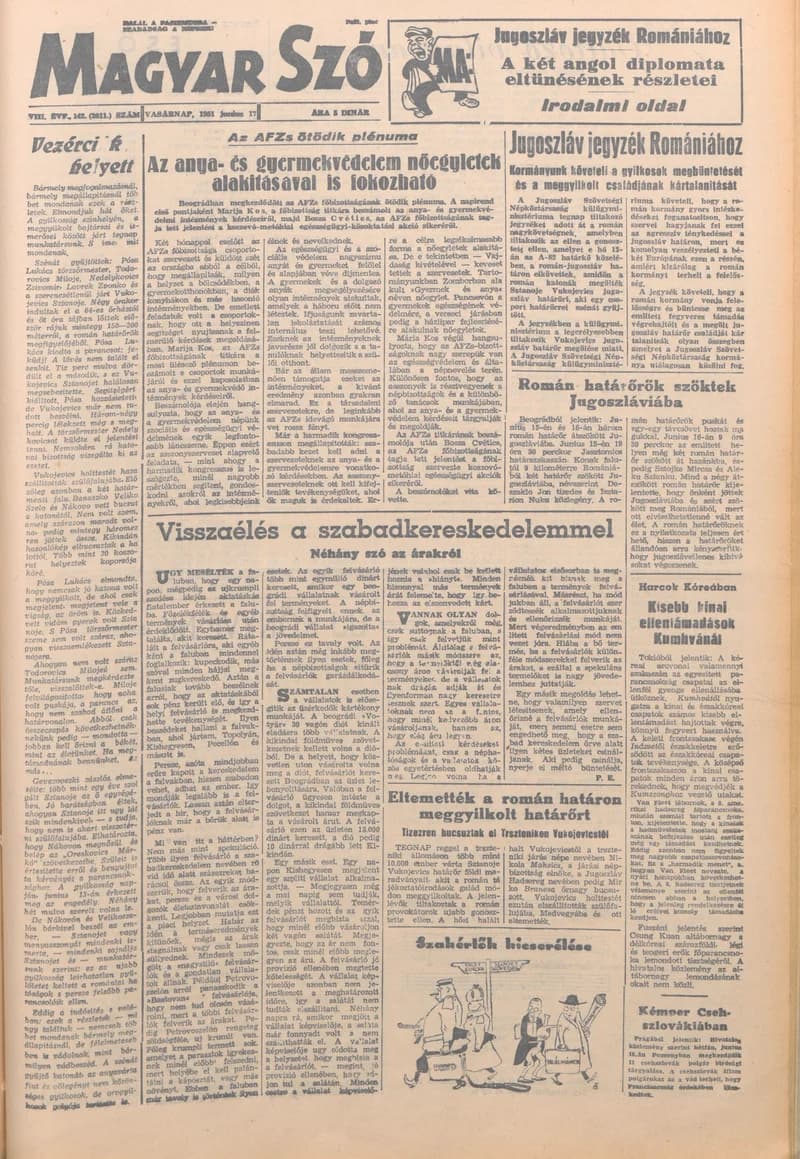 Magyar Szó, 8. évf. 1951. június 17. 142. sz. 1–6. oldal