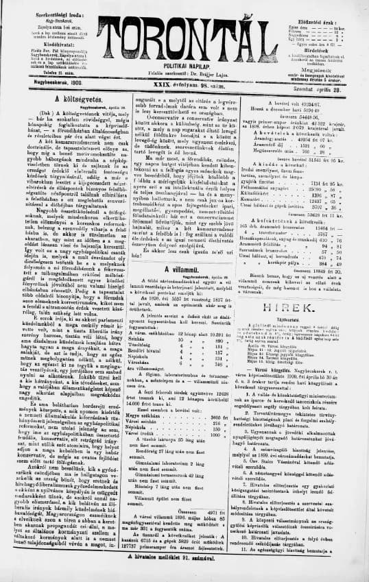 Torontál, 29. évf. 1900. április 28. 98. sz.