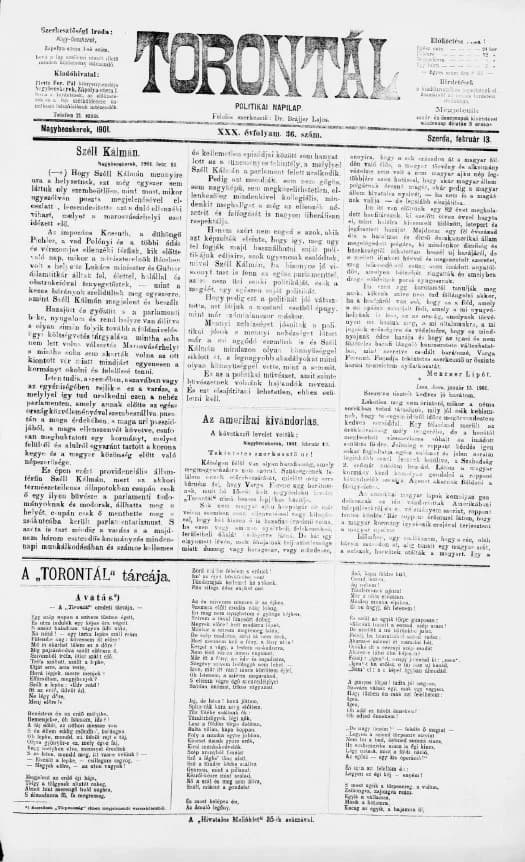Torontál, 30. évf. 1901. február 13. 36. sz.