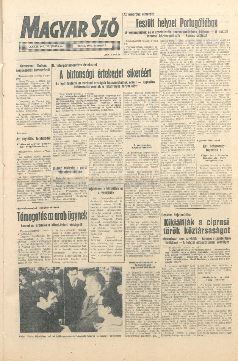 Magyar Szó, 32. évf. 1975. február 3. 32. sz.