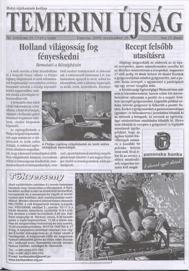 Temerini Újság, 11. évf. 2005. szeptember 29. 39. sz.