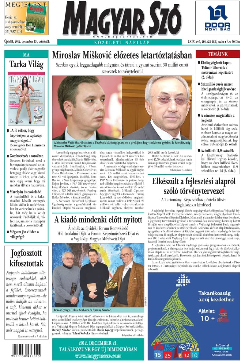 Magyar Szó, 69. évf. 2012. december 13. 291. sz. 1–20. oldal