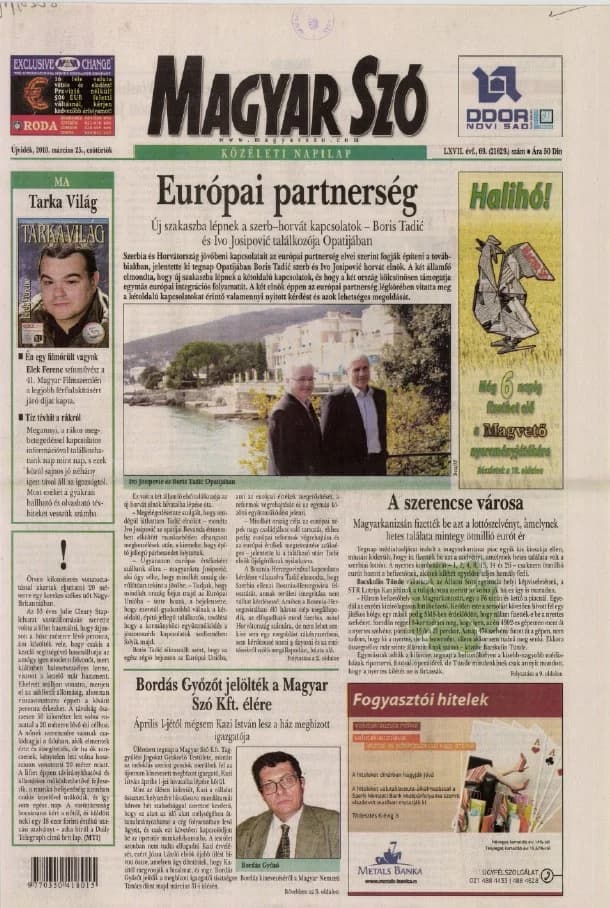 Magyar Szó, 67. évf. 2010. március 25. 69. sz. 1–20. oldal