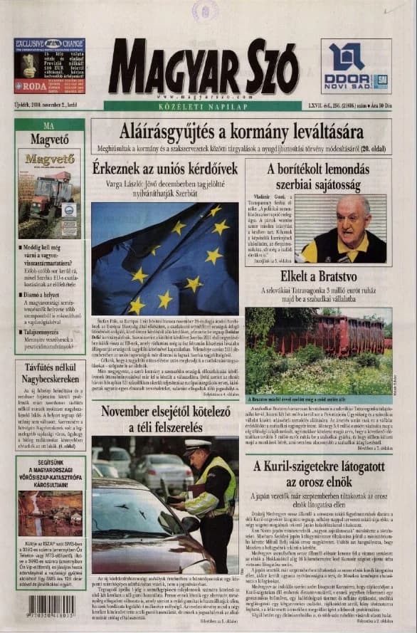 Magyar Szó, 67. évf. 2010. november 2. 256. sz. 1–20. oldal