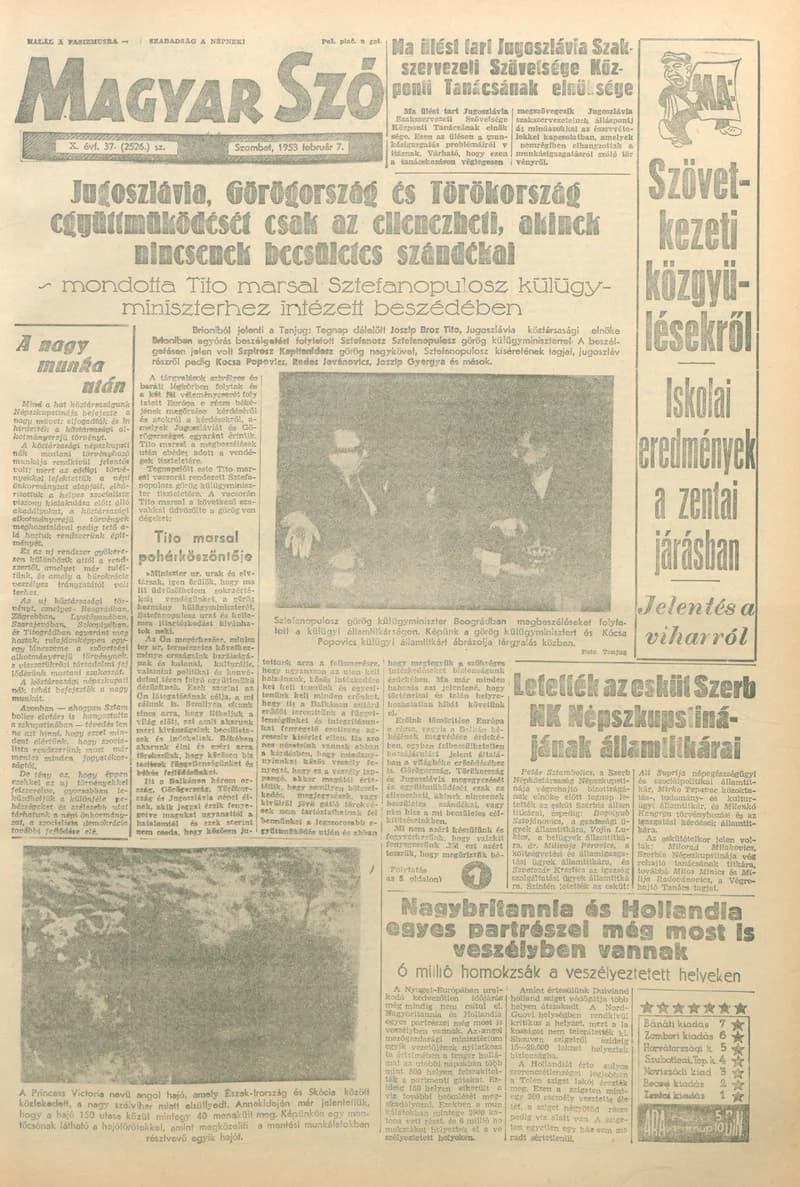 Magyar Szó, 10. évf. 1953. február 7. 37. sz. 1–10. oldal