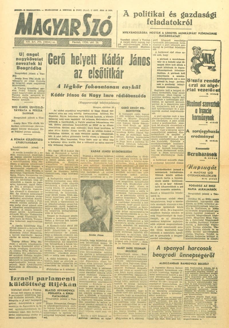 Magyar Szó, 13. évf. 1956. október 26. 293. sz. 1–8. oldal