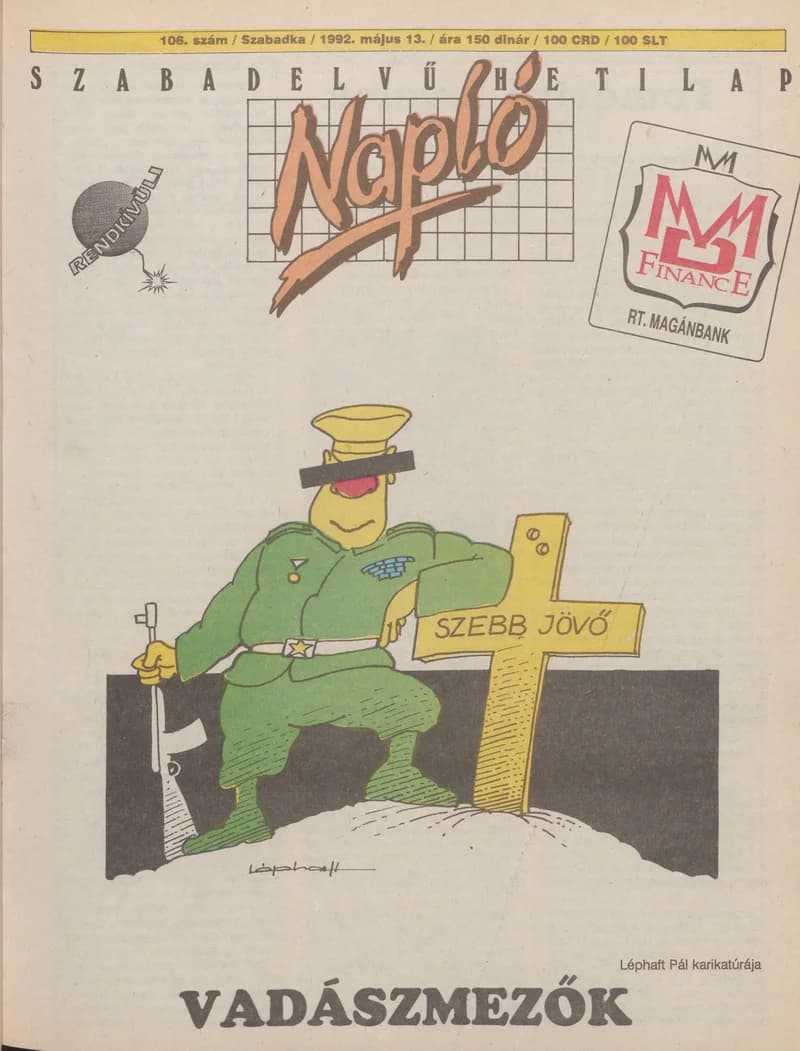 Napló - Szabadelvű hetilap, 3. évf. 1992. május 13. 106. sz.