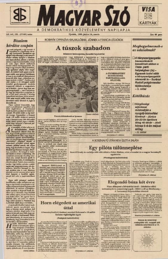 Magyar Szó, 52. évf. 1995. június 14. 135. sz. 1–16. oldal