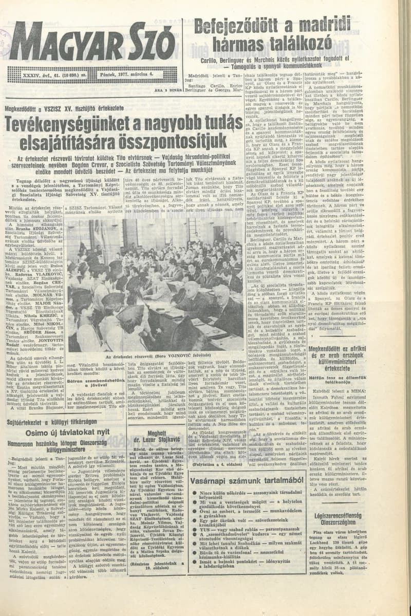 Magyar Szó, 34. évf. 1977. március 4. 61. sz.