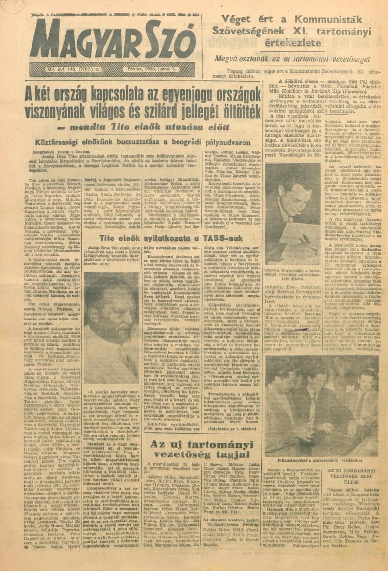 Magyar Szó, 13. évf. 1956. június 1. 148. sz. 1–8. oldal