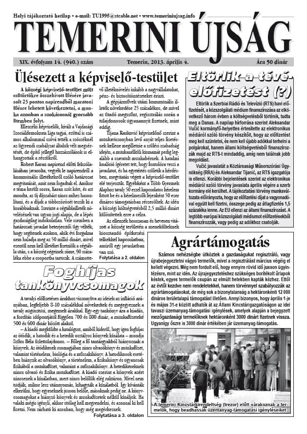 Temerini Újság, 19. évf. 2013. április 4. 14. sz.