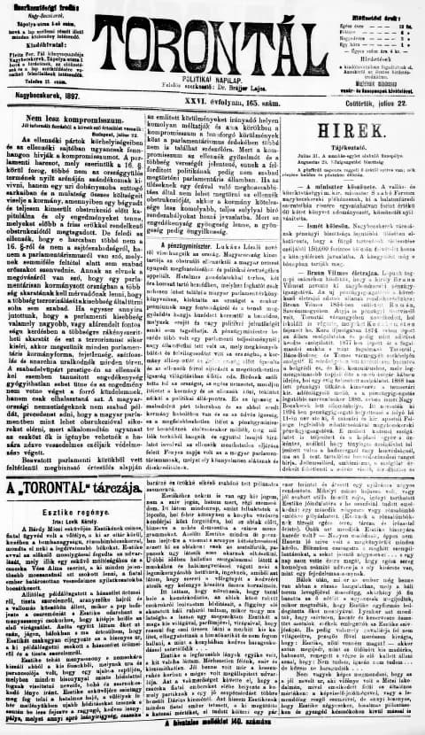 Torontál, 26. évf. 1897. július 22. 165. sz.
