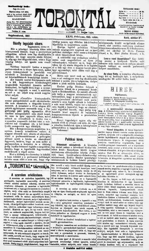 Torontál, 26. évf. 1897. október 26. 245. sz.