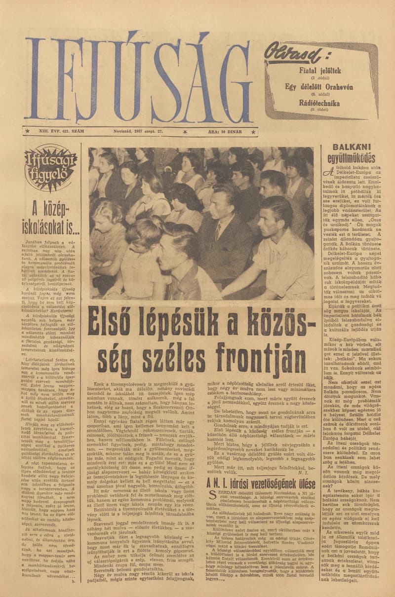 Ifjúság, 13. évf. 1957. szeptember 27. 621. sz.