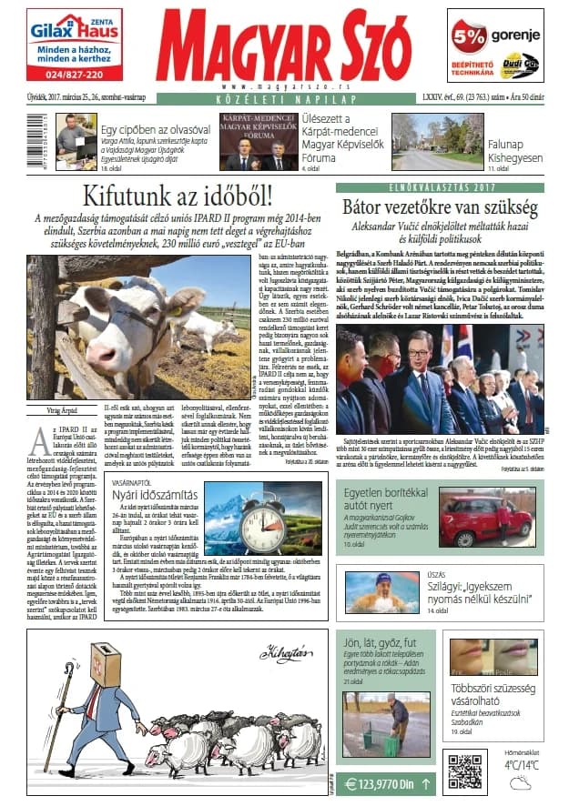 Magyar Szó, 74. évf. 2017. március 25. – 26. 69. sz. 1–32. oldal