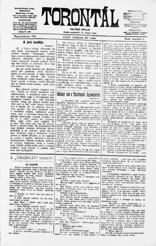 Torontál, 35. évf. 1906. december 4. 277. sz.