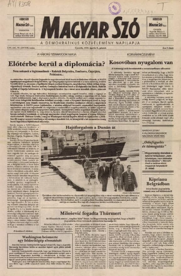 Magyar Szó, 56. évf. 1999. április 9. 72. sz. 1–8. oldal