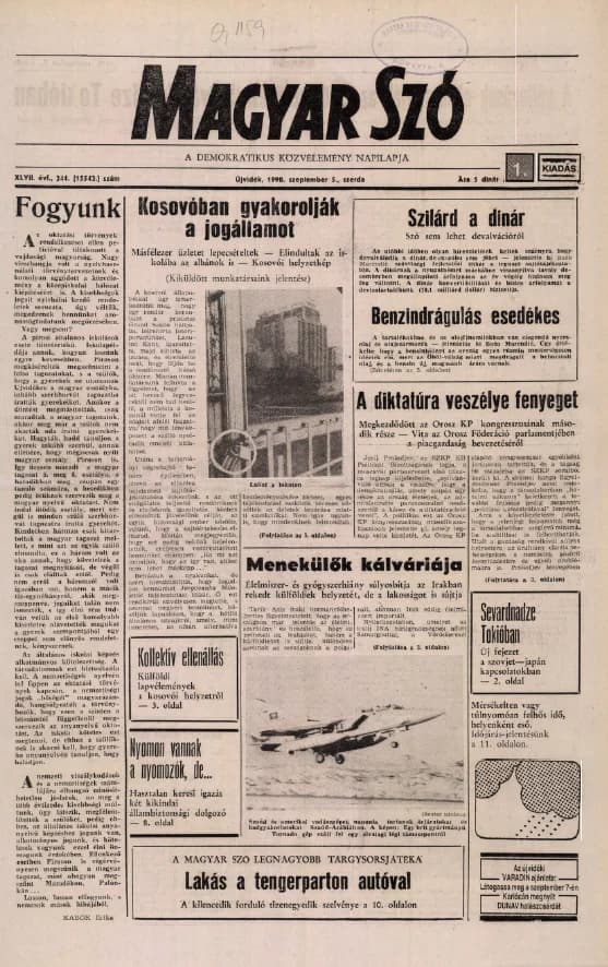 Magyar Szó, 47. évf. 1990. szeptember 5. 244. sz. 1–20. oldal