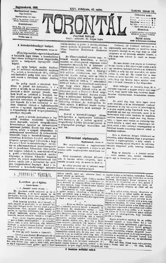 Torontál, 25. évf. 1896. február 20. 42. sz.