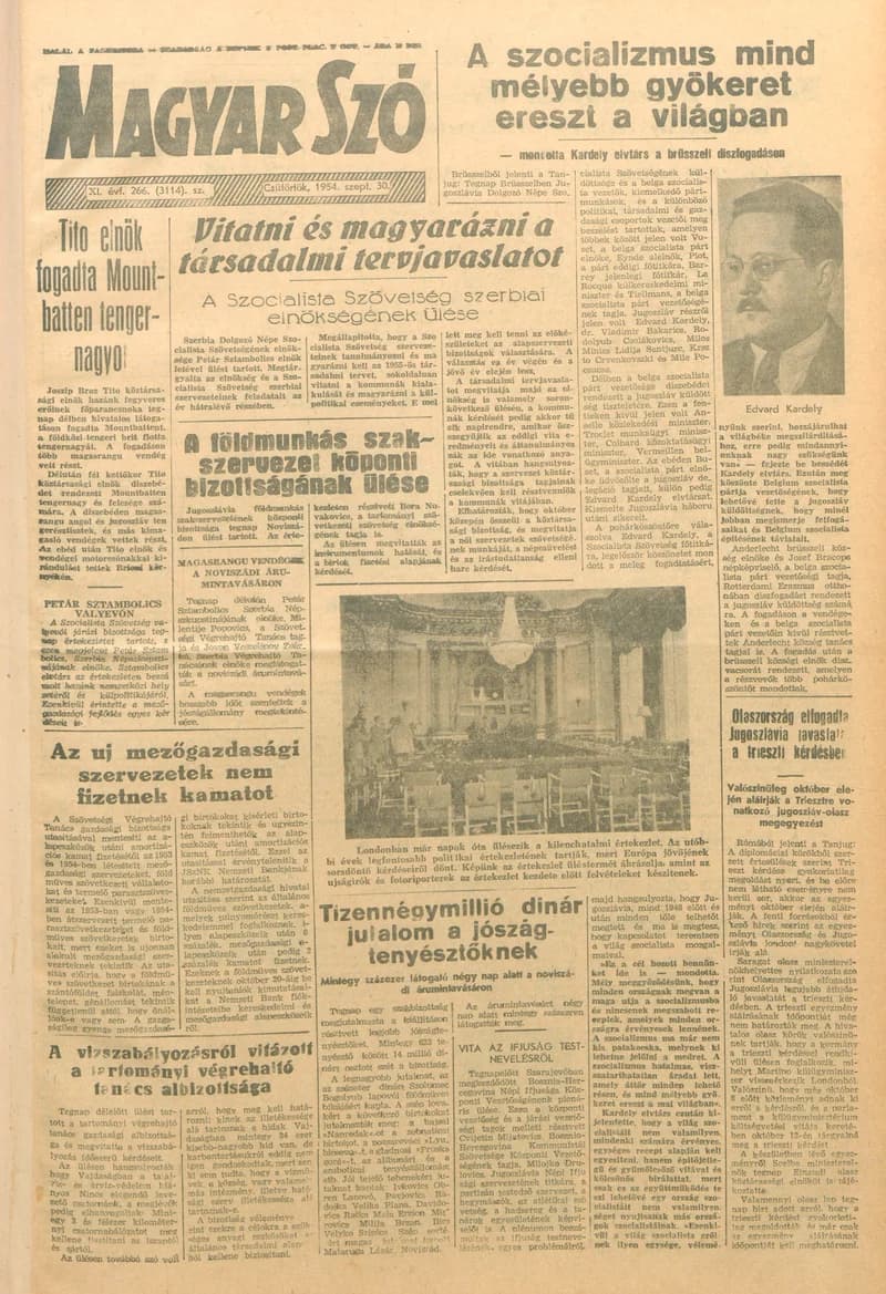 Magyar Szó, 11. évf. 1954. szeptember 30. 266. sz. 1–8. oldal