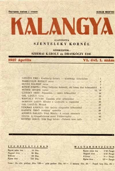 Kalangya, 6. évf. 1937. április. 1. sz. 1–48. oldal