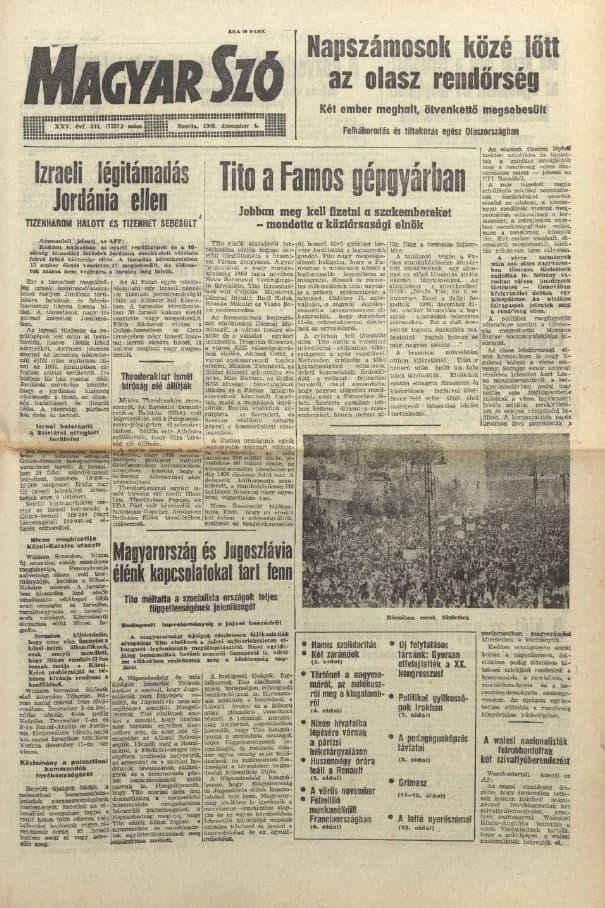 Magyar Szó, 25. évf. 1968. december 4. 333. sz. 1–16. oldal