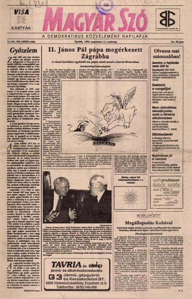 Magyar Szó, 51. évf. 1994. szeptember 11. 194. sz.