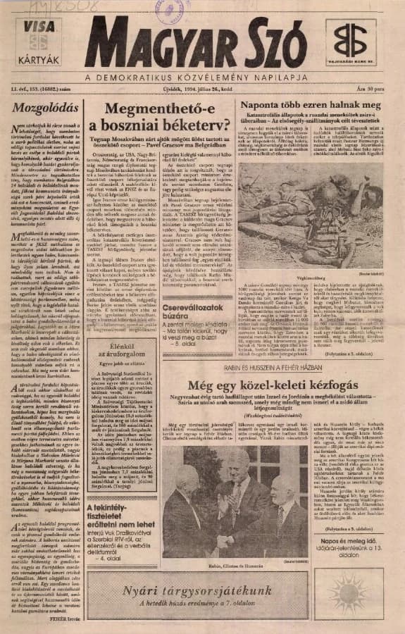 Magyar Szó, 51. évf. 1994. július 26. 153. sz. 1–16. oldal