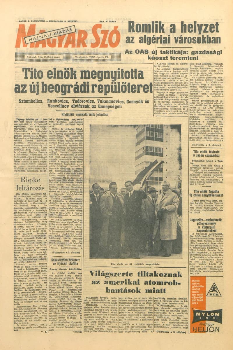Magyar Szó, 19. évf. 1962. április 29. 117. sz. 1–24. oldal