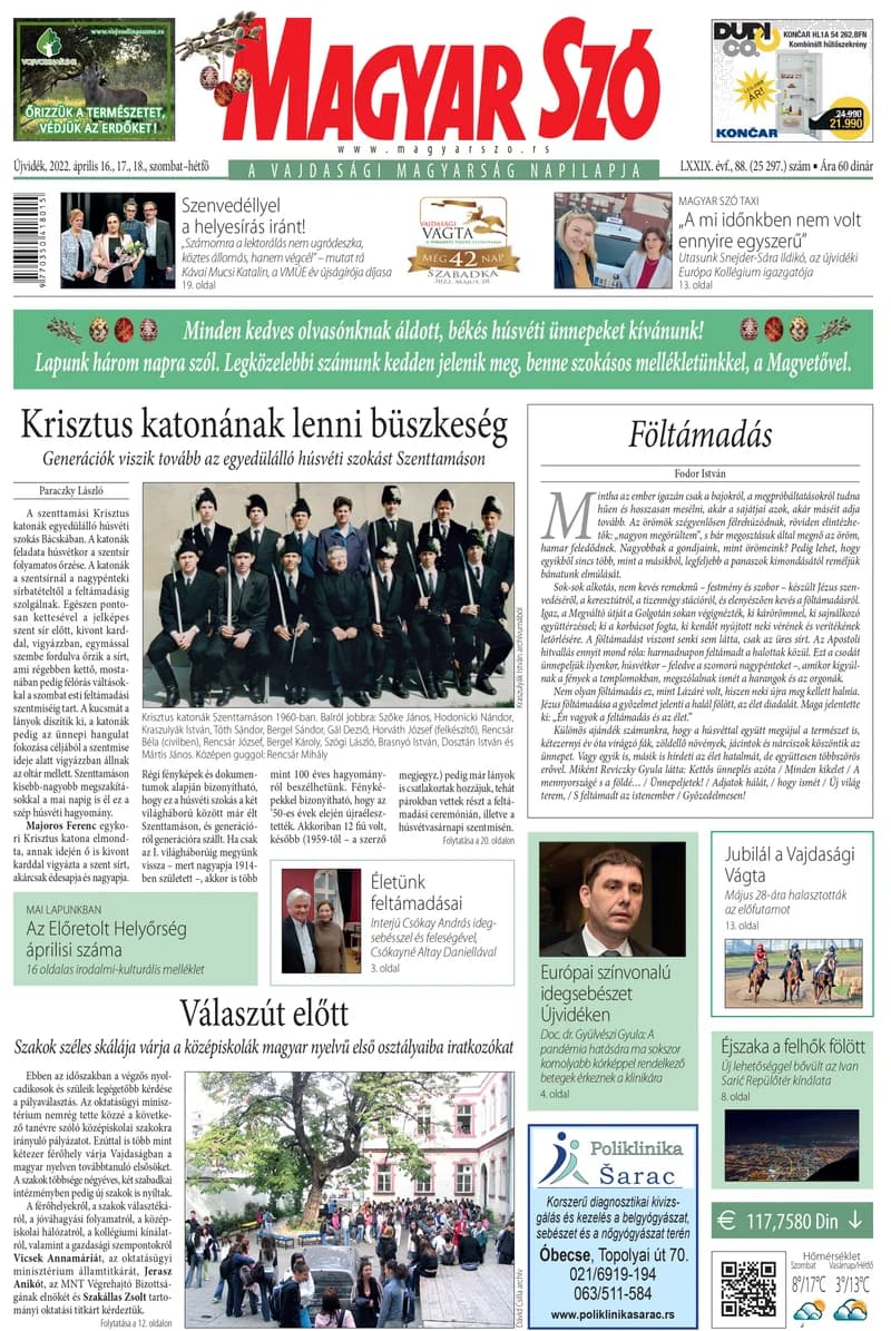 Magyar Szó, 79. évf. 2022. április 16. – 18. 88. sz. 1–32. oldal