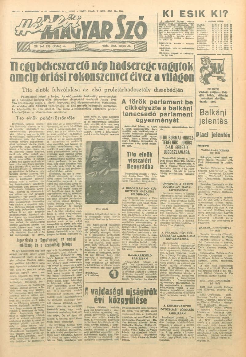 Magyar Szó, 12. évf. 1955. május 23. 138. sz. 1–6. oldal
