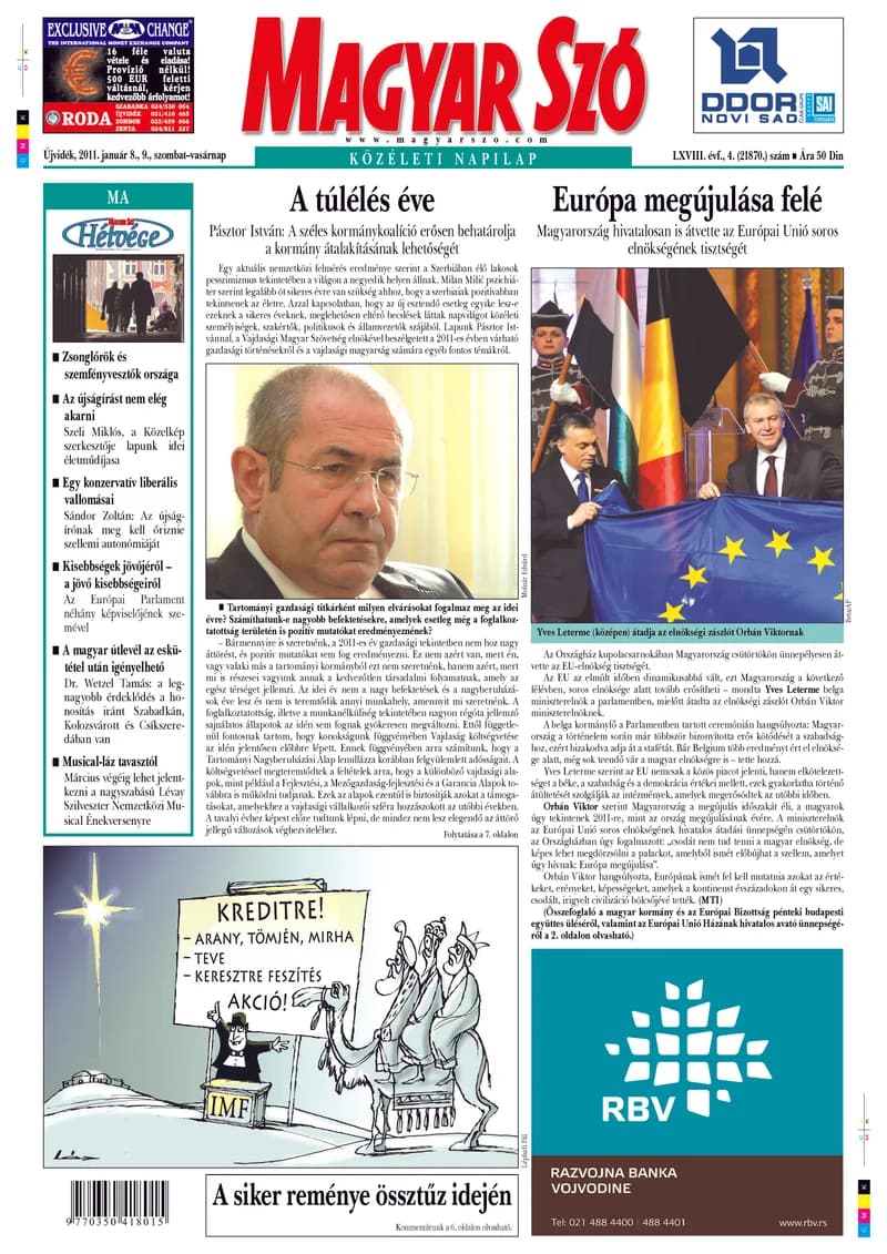 Magyar Szó, 68. évf. 2011. január 8. – 9. 4. sz. 1–40. oldal