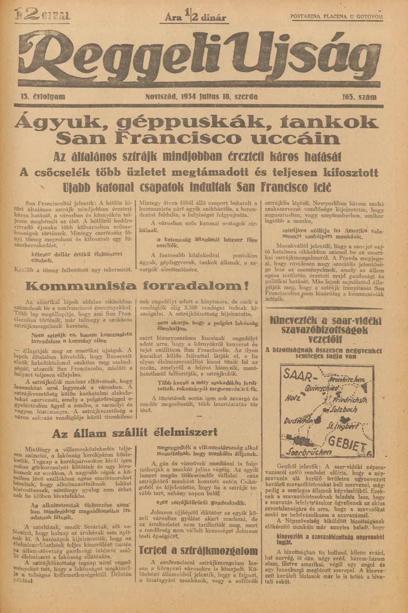 Reggeli Újság, 15. évf. 1934. július 18. 165. sz.