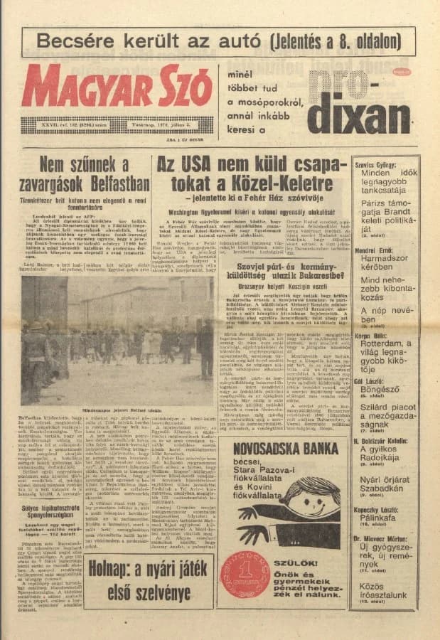 Magyar Szó, 27. évf. 1970. július 5. 182. sz. 1–32. oldal