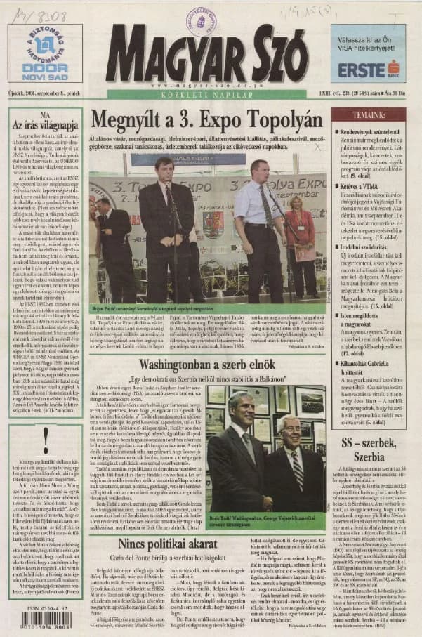 Magyar Szó, 63. évf. 2006. szeptember 8. 209. sz. 1–20. oldal