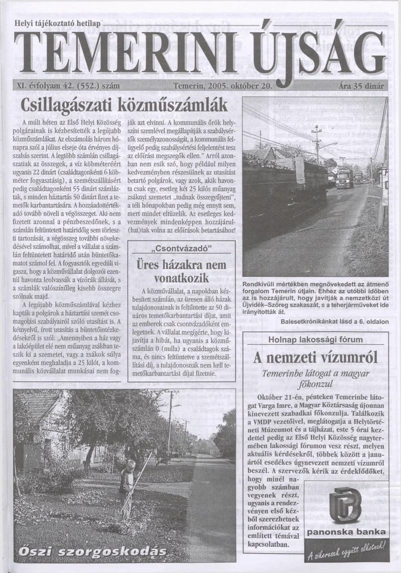 Temerini Újság, 11. évf. 2005. október 20. 42. sz.