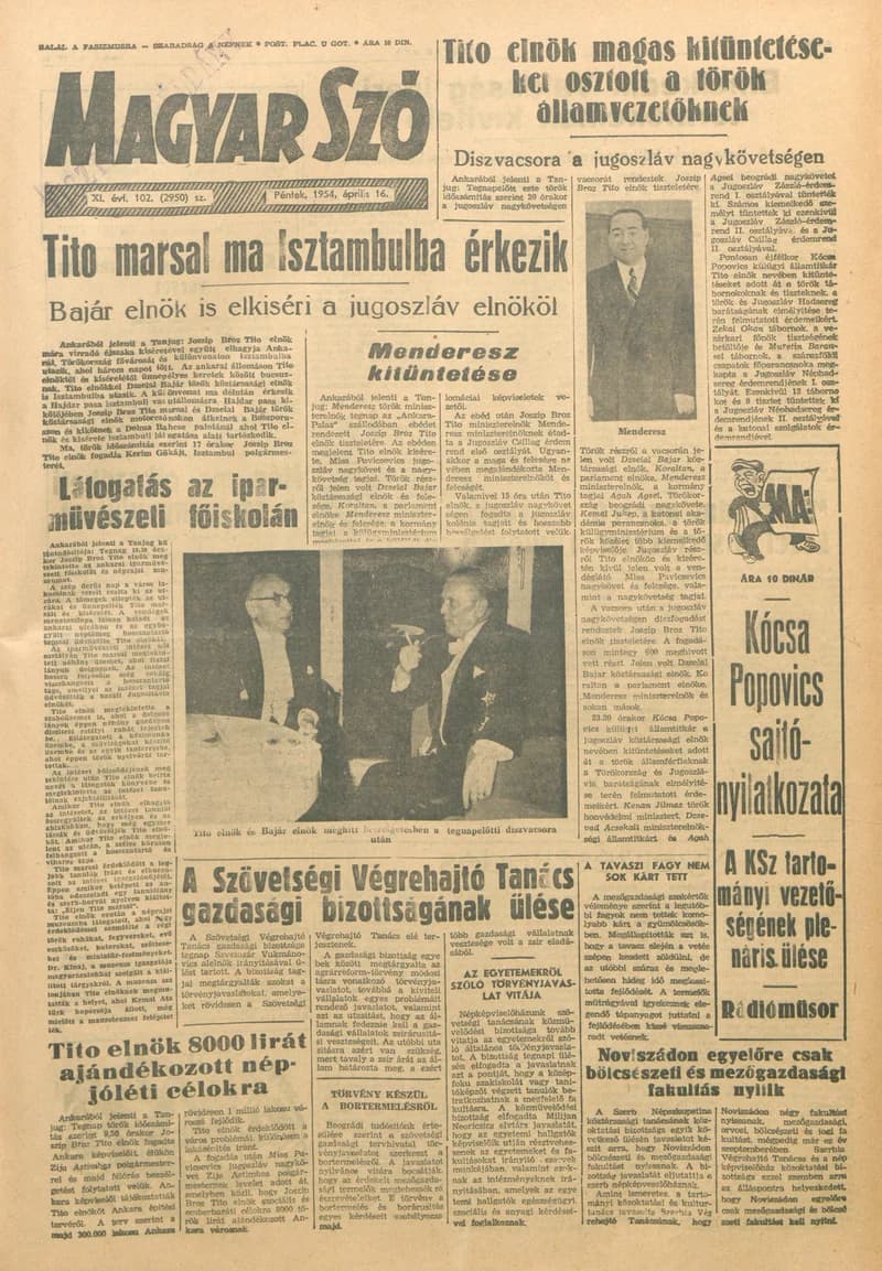 Magyar Szó, 11. évf. 1954. április 16. 102. sz. 1–10. oldal