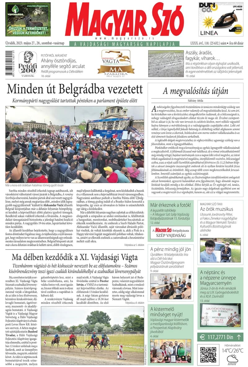 Magyar Szó, 80. évf. 2023. május 27. – 28. 118. sz. 1–32. oldal