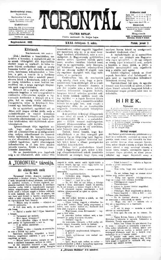 Torontál, 31. évf. 1902. január 3. 2. sz.