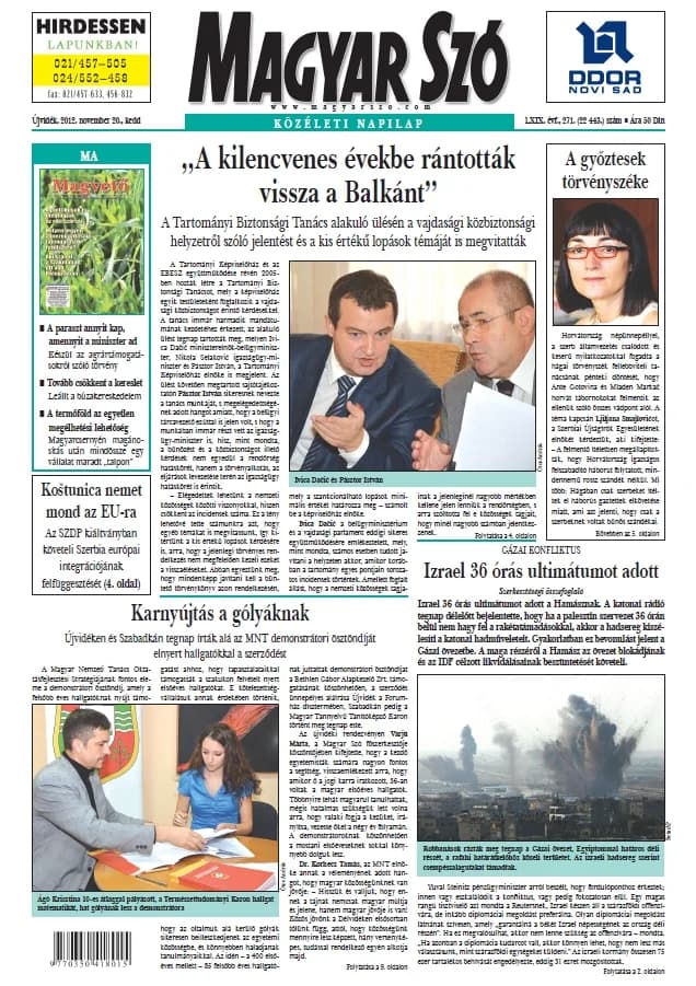 Magyar Szó, 69. évf. 2012. november 20. 271. sz. 1–20. oldal
