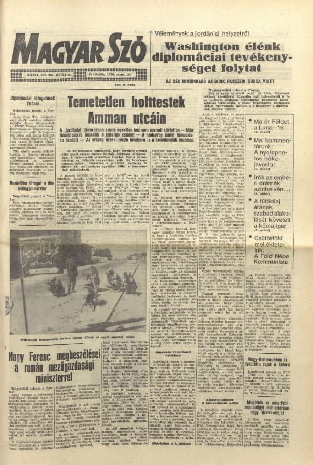 Magyar Szó, 27. évf. 1970. szeptember 24. 263. sz. 1–16. oldal